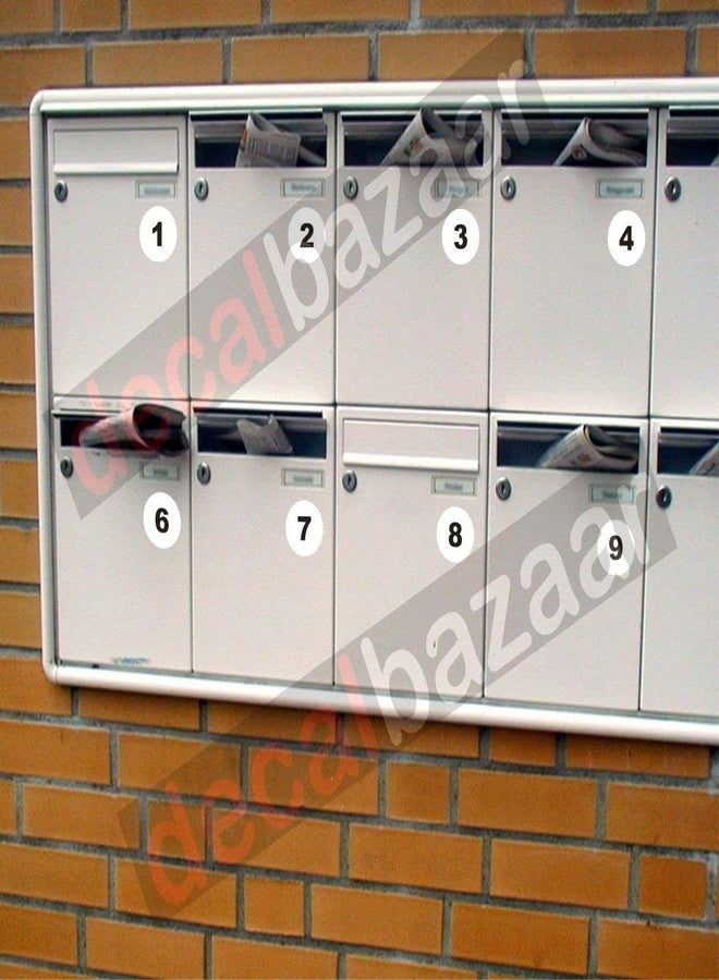 decalbazaar Round Number 1-50 Sticker, Glossy Vinyl, 2 Inches, White (Code 13.21) - Image 2